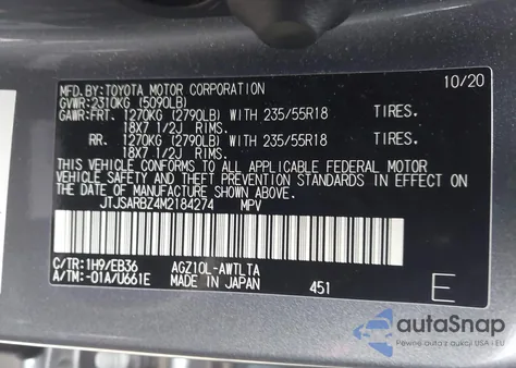 2021 Lexus Nx 300 F Sport z USA, uszkodzony, nr VIN JTJSARBZ4M2184274